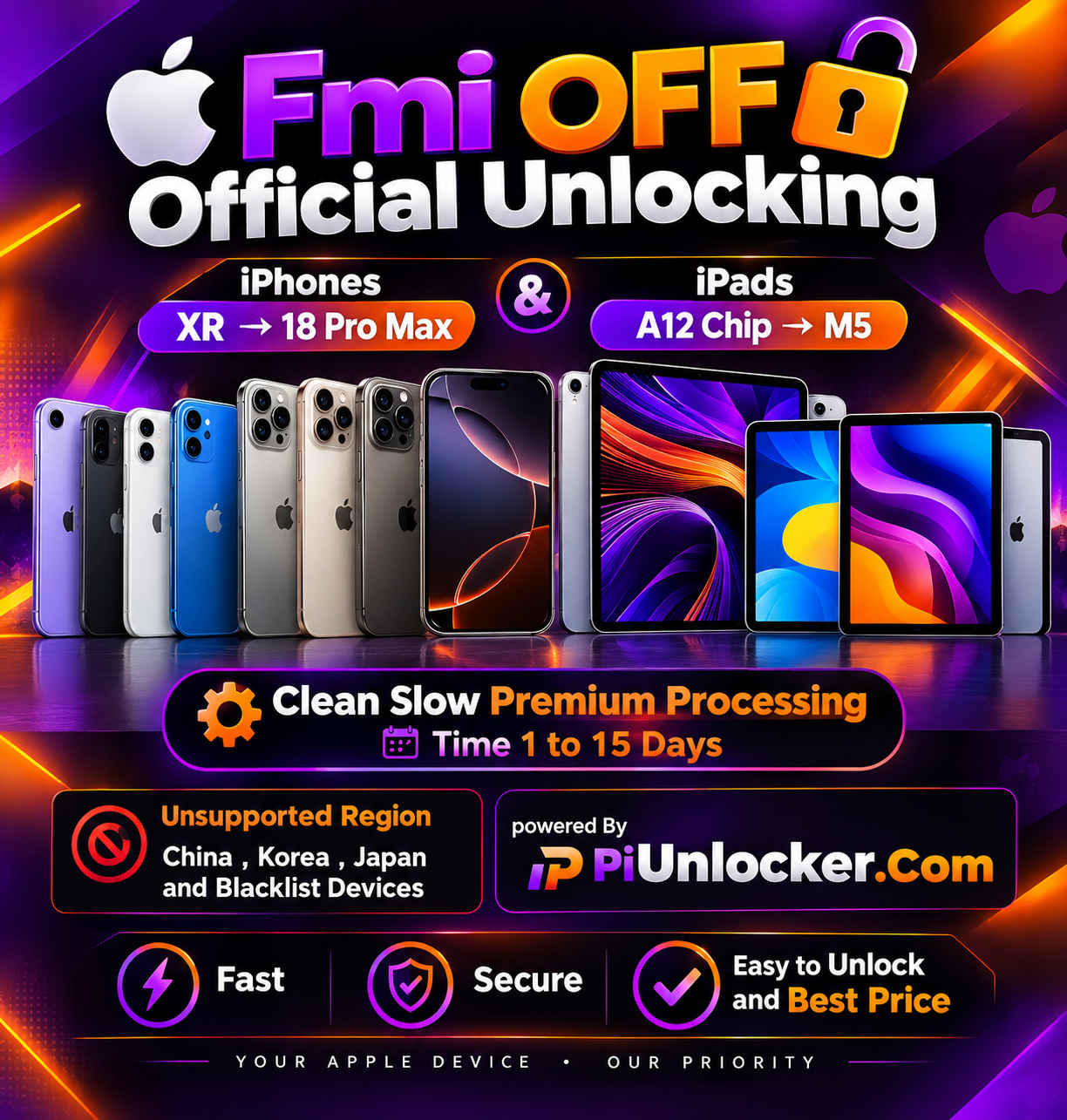 iPhone 13 Series iCloud Official Unlock Clean Slow