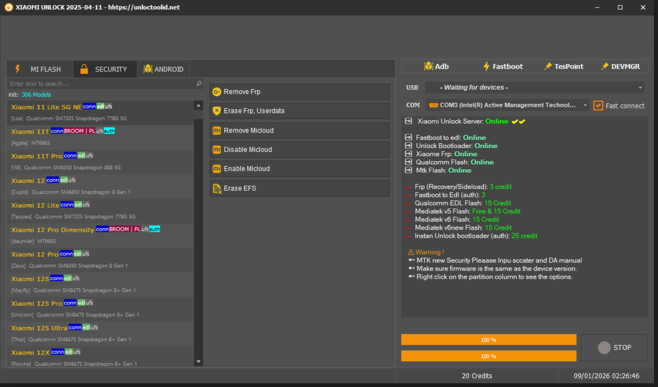 Gen Xiaomi Auth Tool Credits - Existing Users