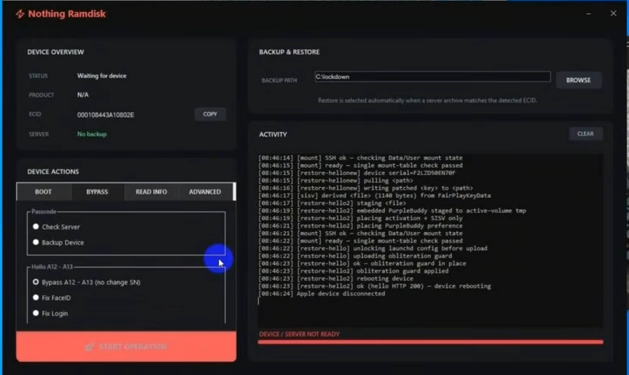 Nothing Tool Bypass Hello Screen A13 CPU [ All ios Till ios 26.6 ] IP 11 11 Pro 11 Pro Max SE2 9th  ] NOT REFUND